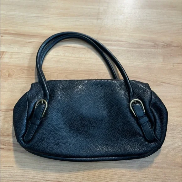 MIUMIU Archive Tote Semi Shoulder bag Logo Leather Black - Picture 3 of 14